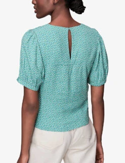 Whistles Ditsy Floral Print Crepe Top 8 Whistles Ditsy Floral Print Crepe Top -The Fashion Shop R03929569 MULTICOLOURED ALT03