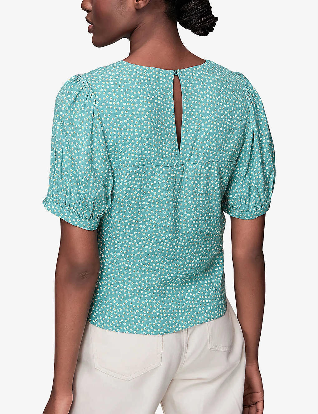 Whistles Ditsy Floral Print Crepe Top 4 Whistles Ditsy Floral Print Crepe Top - Image 4