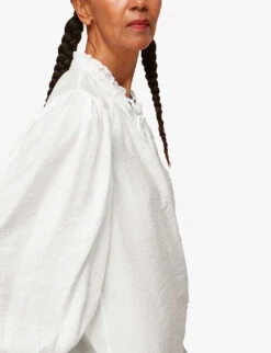 Whistles Tie-neck Relaxed-fit Woven Shirt 10 Whistles Tie-neck Relaxed-fit Woven Shirt -The Fashion Shop R03931771 WHITE ALT04