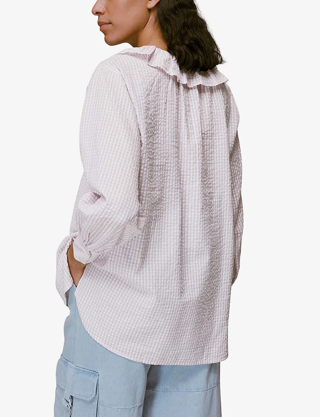 Whistles Francesca Check-design Cotton Blouse 4 Whistles Francesca Check-design Cotton Blouse - Image 4