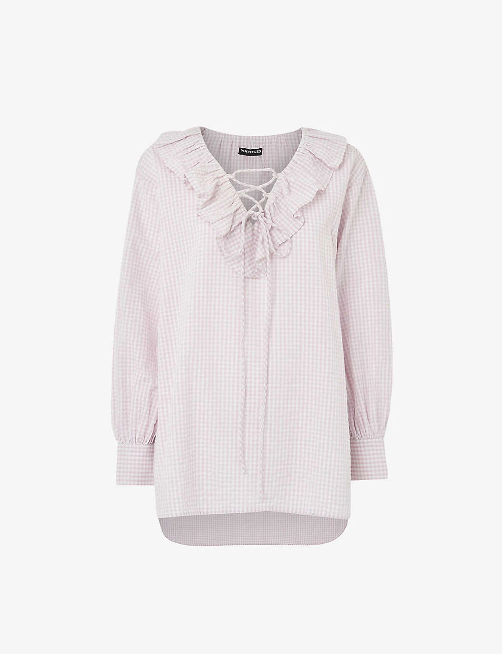 Whistles Francesca Check-design Cotton Blouse 1 Whistles Francesca Check-design Cotton Blouse