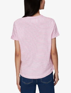 Whistles Emily Striped Cotton-jersey T-shirt 8 Whistles Emily Striped Cotton-jersey T-shirt -The Fashion Shop R03932924 MULTICOLOURED ALT03
