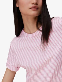 Whistles Emily Striped Cotton-jersey T-shirt 9 Whistles Emily Striped Cotton-jersey T-shirt -The Fashion Shop R03932924 MULTICOLOURED ALT04