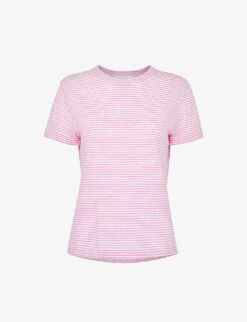 Whistles Emily Striped Cotton-jersey T-shirt