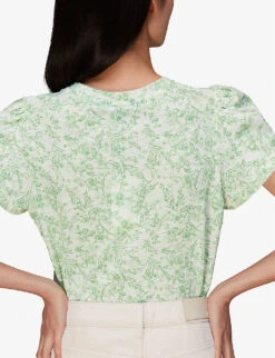 Whistles Baroque Frill-trimmed Floral-print Cotton-jersey T-shirt 8 Whistles Baroque Frill-trimmed Floral-print Cotton-jersey T-shirt -The Fashion Shop R03932925 MULTICOLOURED ALT03