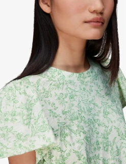 Whistles Baroque Frill-trimmed Floral-print Cotton-jersey T-shirt 9 Whistles Baroque Frill-trimmed Floral-print Cotton-jersey T-shirt -The Fashion Shop R03932925 MULTICOLOURED ALT04