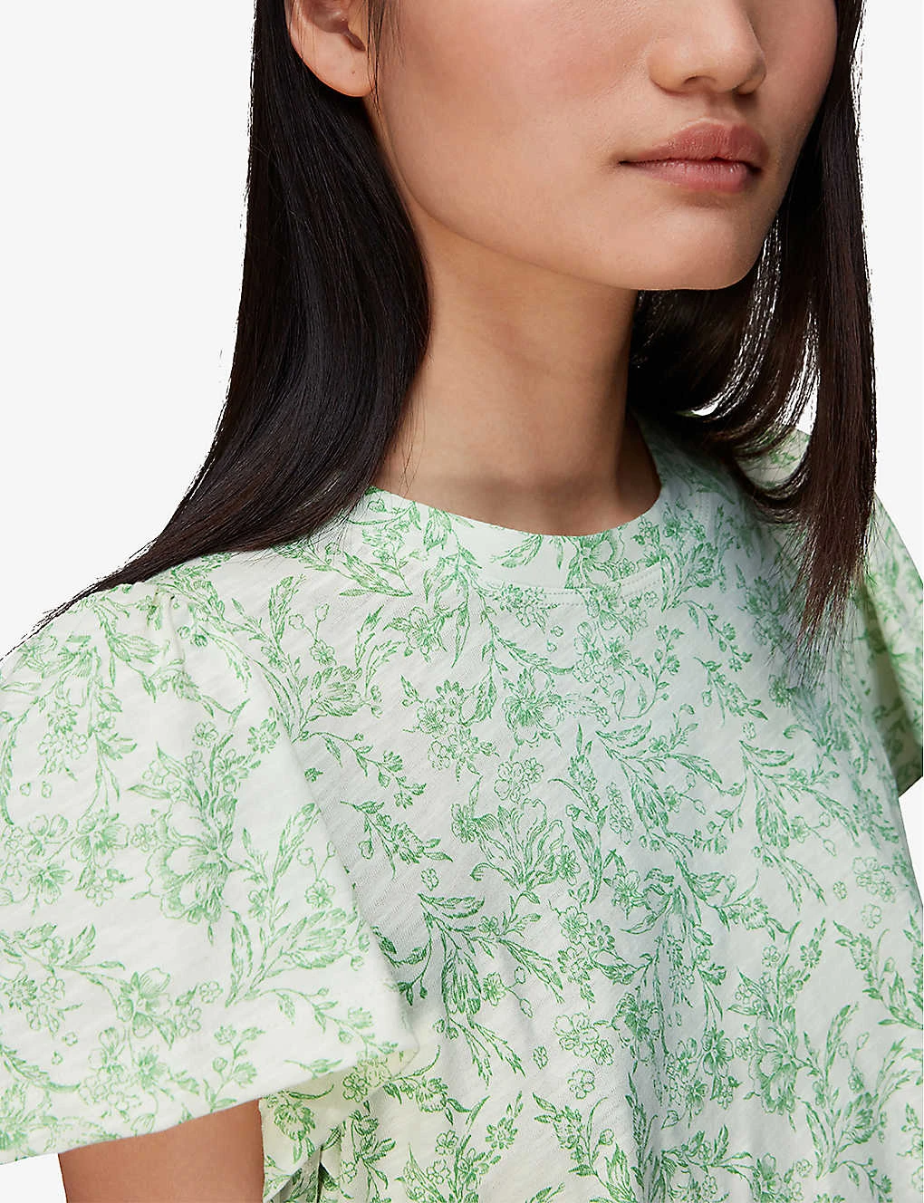Whistles Baroque Frill-trimmed Floral-print Cotton-jersey T-shirt 5 Whistles Baroque Frill-trimmed Floral-print Cotton-jersey T-shirt - Image 5