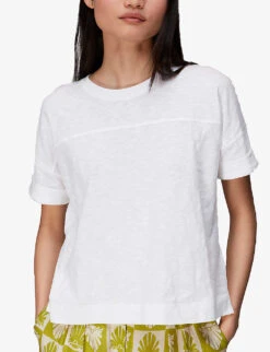 Whistles Olsen Scoop-neck Cotton-jersey T-shirt 6 Whistles Olsen Scoop-neck Cotton-jersey T-shirt -The Fashion Shop R03932926 WHITE ALT02