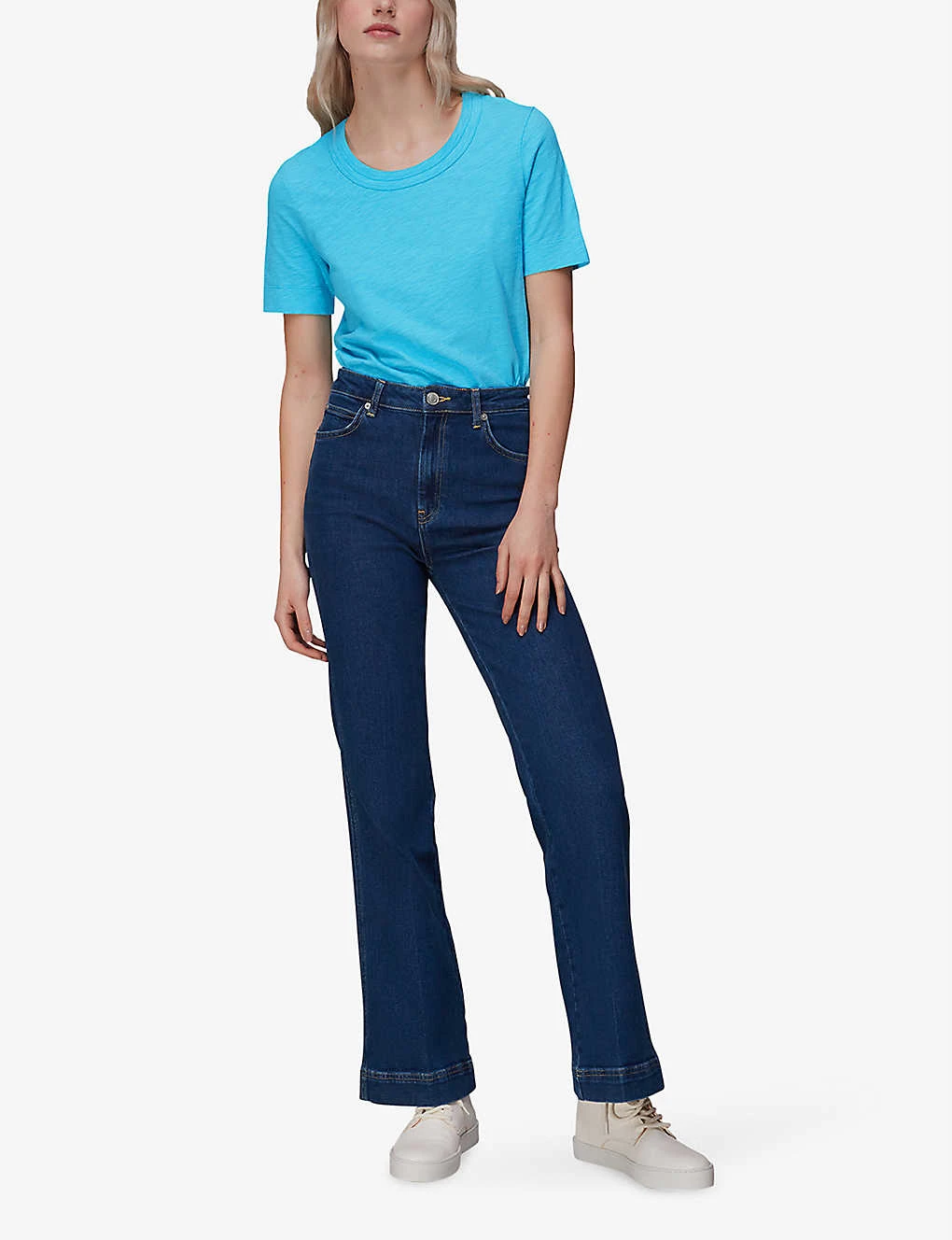 Whistles Rosa Double-trim Cotton-jersey T-shirt 2 Whistles Rosa Double-trim Cotton-jersey T-shirt - Image 2