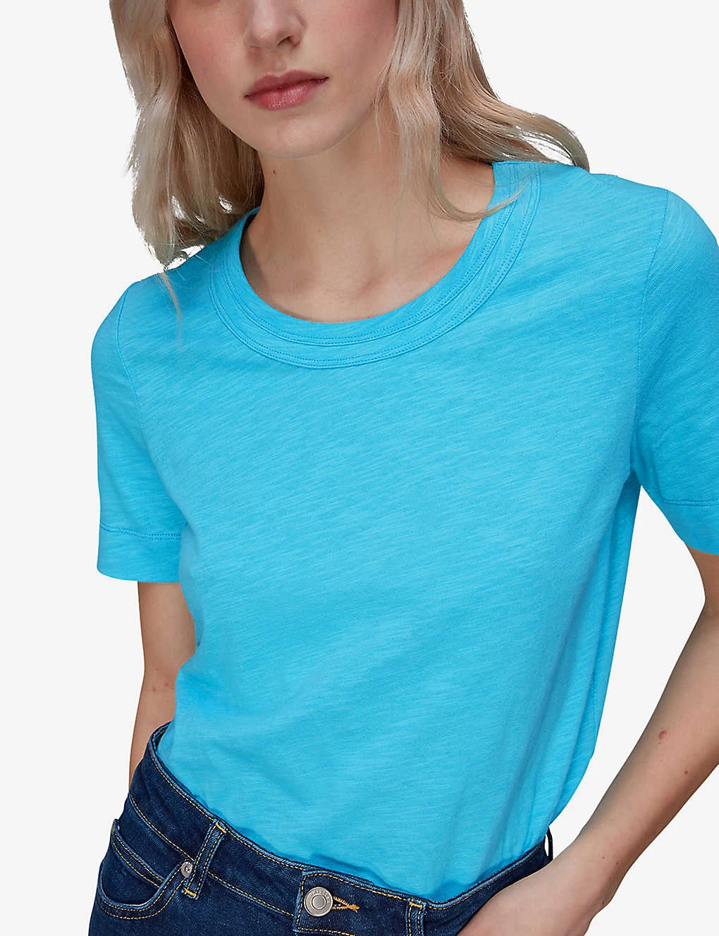 Whistles Rosa Double-trim Cotton-jersey T-shirt 3 Whistles Rosa Double-trim Cotton-jersey T-shirt - Image 3