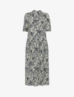 Whistles Floral-print Woven Midi Dress