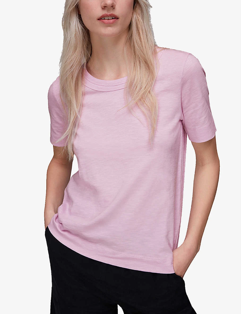 Whistles Rosa Double-trim Cotton-jersey T-shirt 3 Whistles Rosa Double-trim Cotton-jersey T-shirt - Image 3