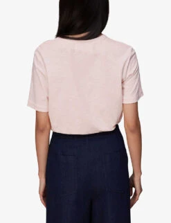Whistles Emily Ultimate Crewneck Cotton-jersey T Shirt 8 Whistles Emily Ultimate Crewneck Cotton-jersey T Shirt -The Fashion Shop R03933342 PALEPINK ALT03