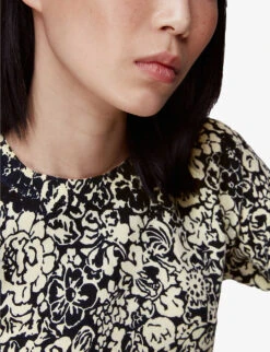 Whistles Graphic Floral-print Cotton-knit Jumper -The Fashion Shop R03934122 MULTICOLOURED ALT04