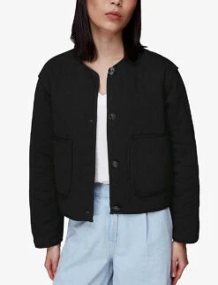Whistles Cynthia Quilted Cotton Jacket 7 Whistles Cynthia Quilted Cotton Jacket -The Fashion Shop R03934123 BLACK ALT02