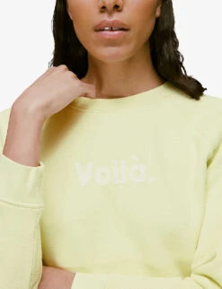Whistles Voila-embroidered Cotton Sweatshirt 9 Whistles Voila-embroidered Cotton Sweatshirt -The Fashion Shop R03936184 LIME ALT04