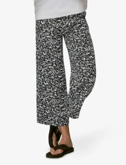 Whistles Abstract Smudge Graphic-print Woven Trousers -The Fashion Shop R03936190 BLACK ALT02