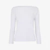 Whistles Boat Neck Ribbed Stretch-cotton Jersey Top