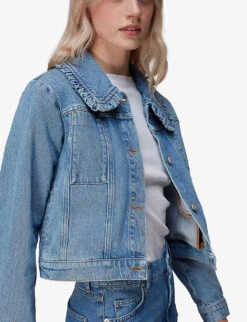 Whistles Frill-collar Denim Jacket 7 Whistles Frill-collar Denim Jacket -The Fashion Shop R03937987 BLUE ALT02