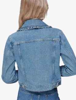 Whistles Frill-collar Denim Jacket 8 Whistles Frill-collar Denim Jacket -The Fashion Shop R03937987 BLUE ALT03