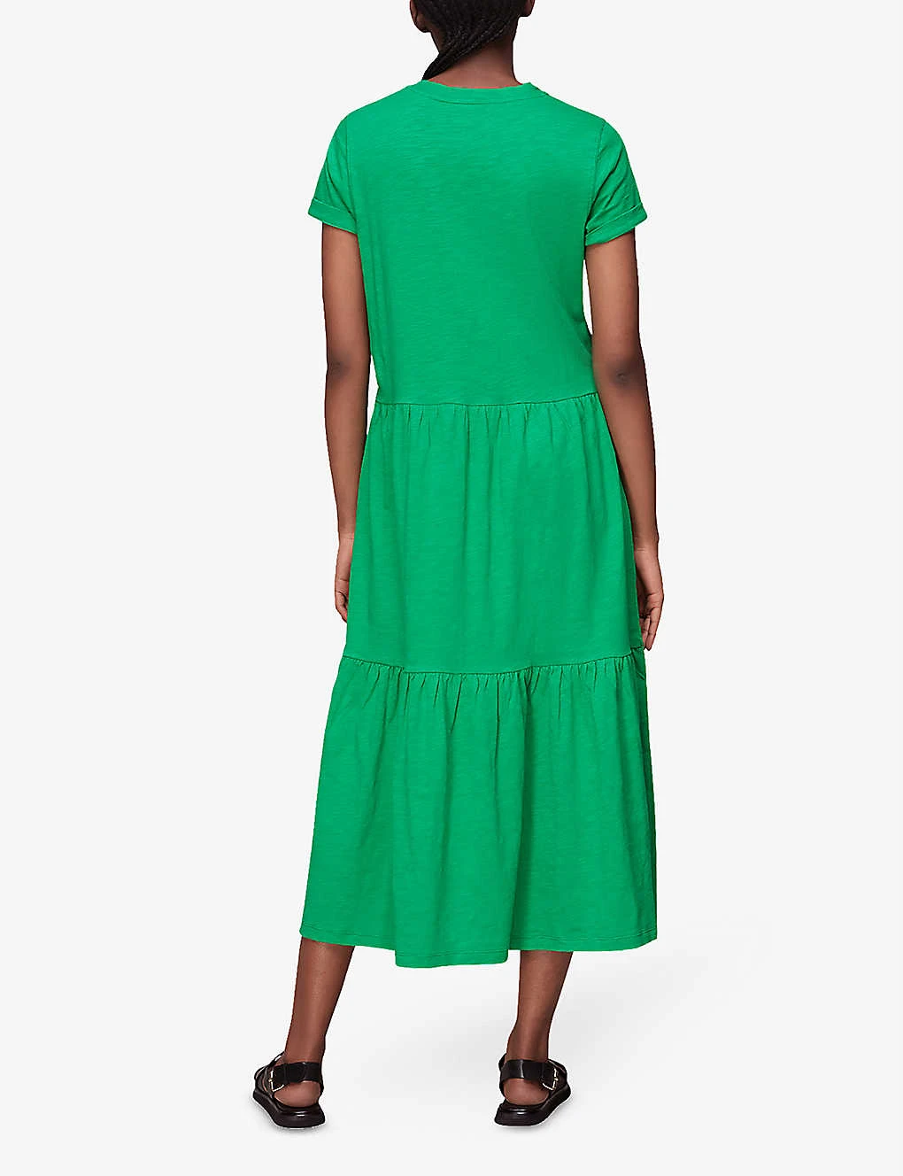 Whistles Tiered Organic-cotton Jersey Midi Dress 4 Whistles Tiered Organic-cotton Jersey Midi Dress - Image 4