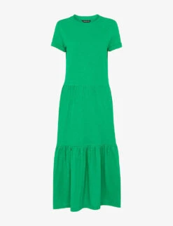 Whistles Tiered Organic-cotton Jersey Midi Dress
