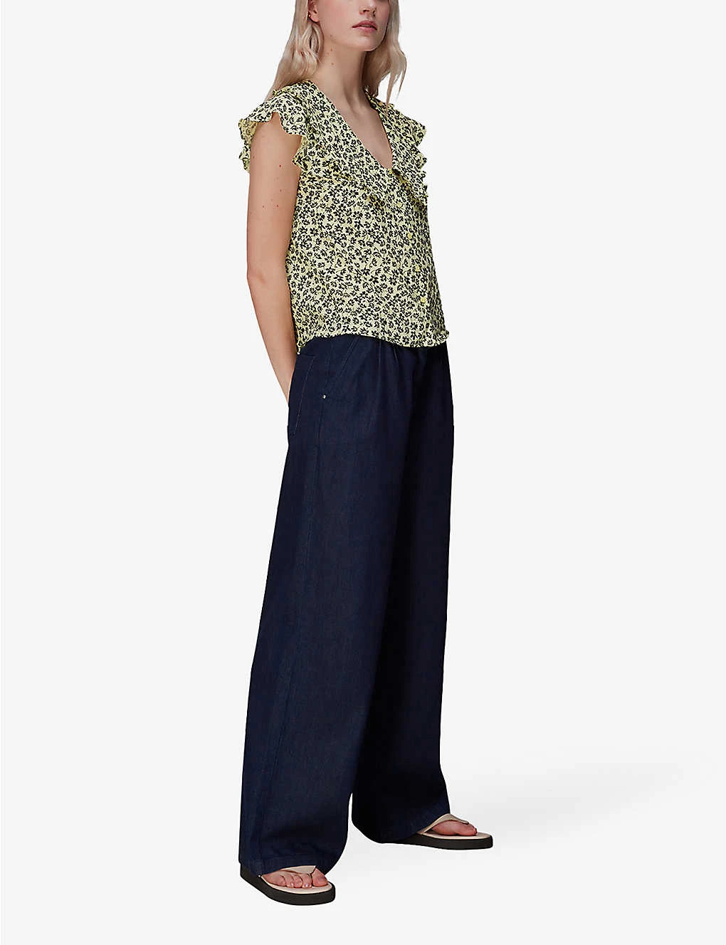 Whistles Buttercup Floral-print Oversized-collar Woven Top 2 Whistles Buttercup Floral-print Oversized-collar Woven Top - Image 2