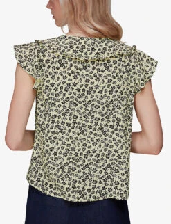 Whistles Buttercup Floral-print Oversized-collar Woven Top 8 Whistles Buttercup Floral-print Oversized-collar Woven Top -The Fashion Shop R03938496 YELLOW ALT03