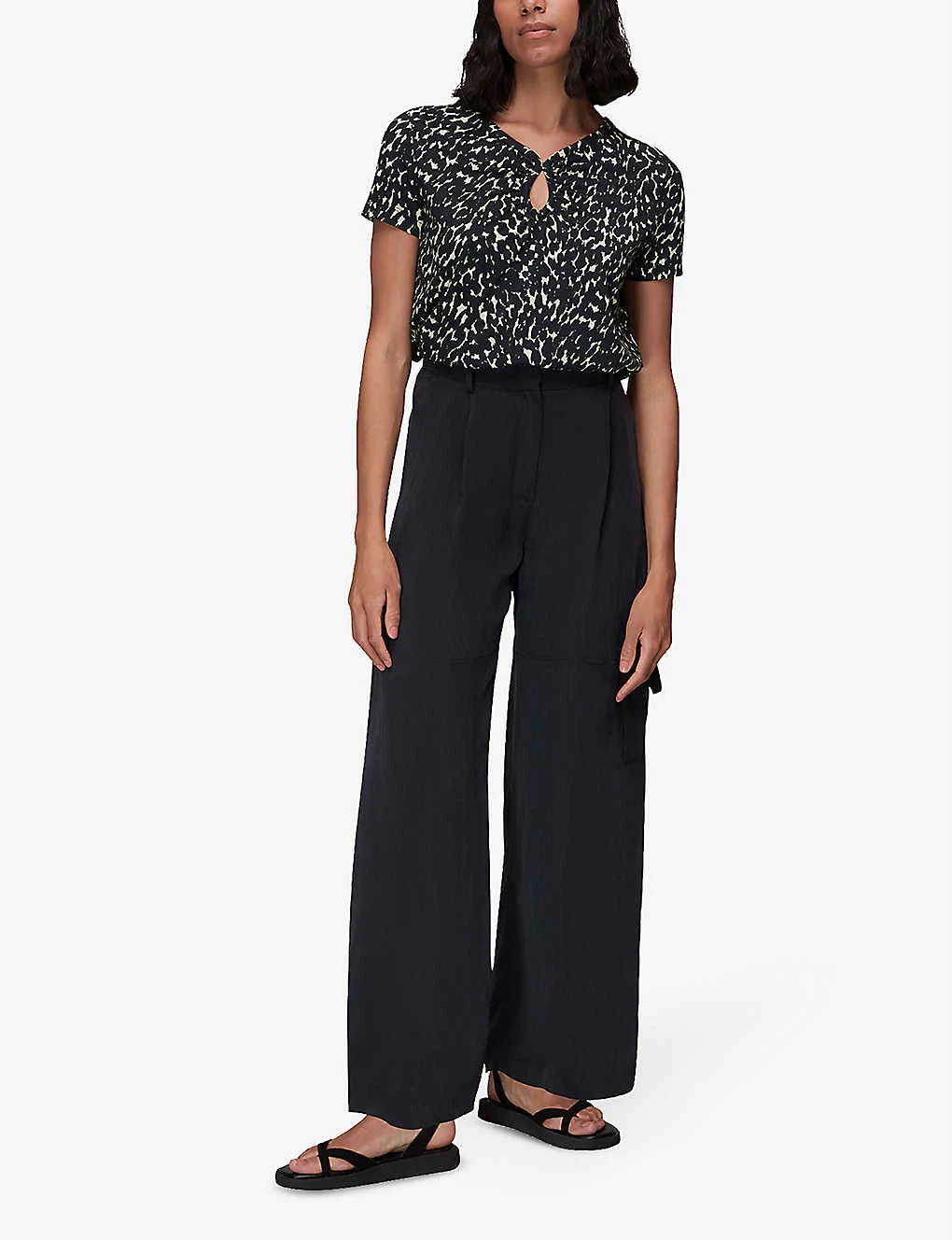 Whistles Sahara Leopard-print Woven T-shirt 2 Whistles Sahara Leopard-print Woven T-shirt - Image 2