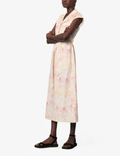 Whistles Hexagon-print Cotton And Linen-blend Midi Dress 8 Whistles Hexagon-print Cotton And Linen-blend Midi Dress -The Fashion Shop R03939550 MULTICOLOURED ALT02