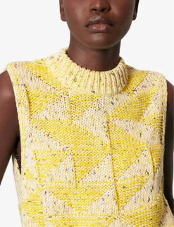 Whistles Sleeveless Cotton Jumper -The Fashion Shop R03939554 YELLOW ALT02