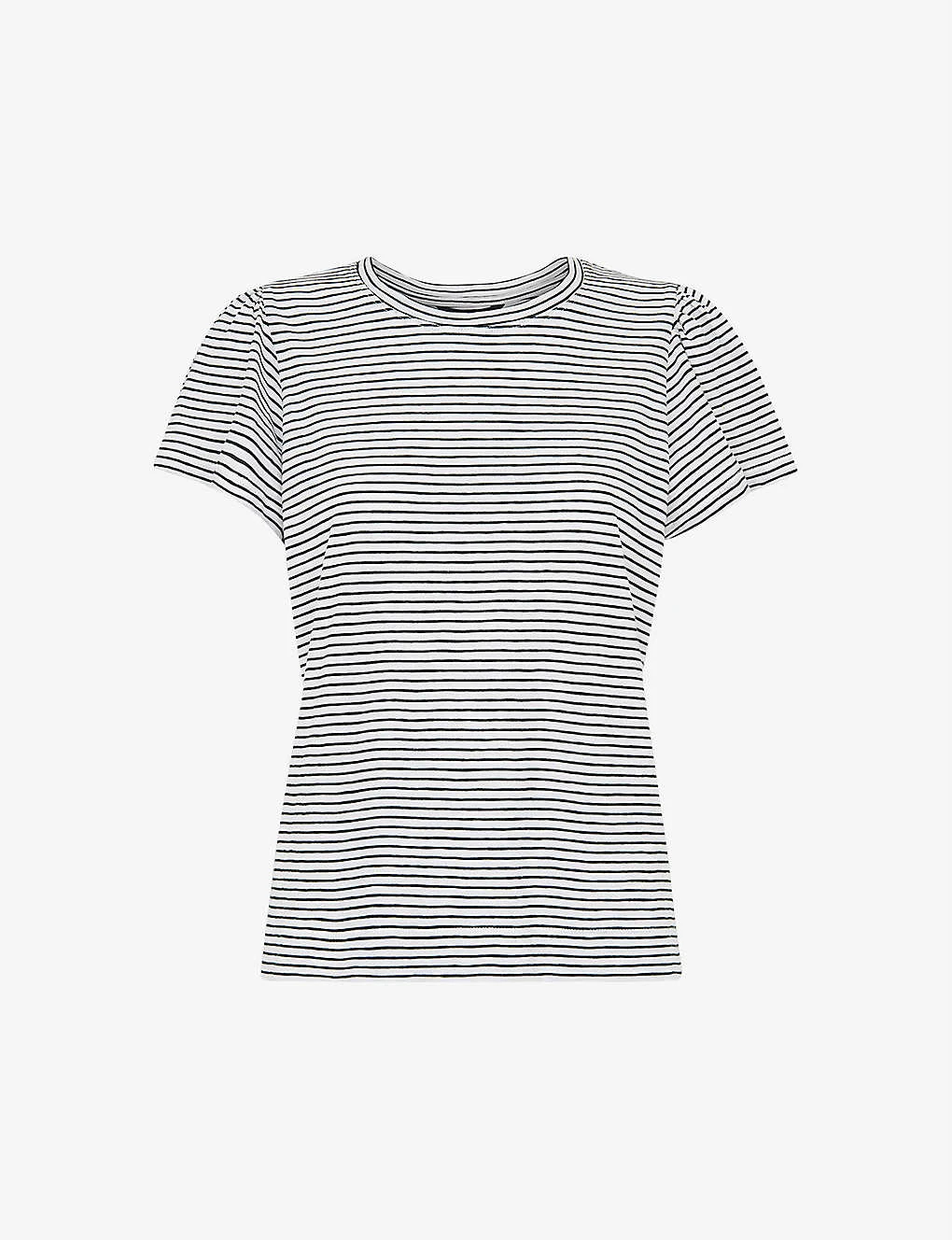 Whistles Striped Frill-sleeve Cotton-jersey T-shirt 1 Whistles Striped Frill-sleeve Cotton-jersey T-shirt