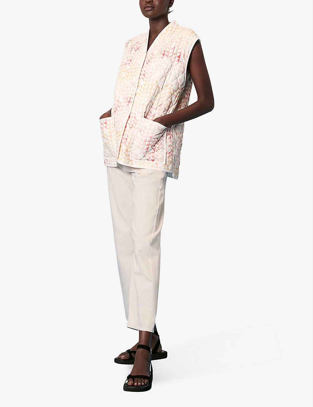 Whistles Hexagon-print Cotton Gilet 2 Whistles Hexagon-print Cotton Gilet - Image 2