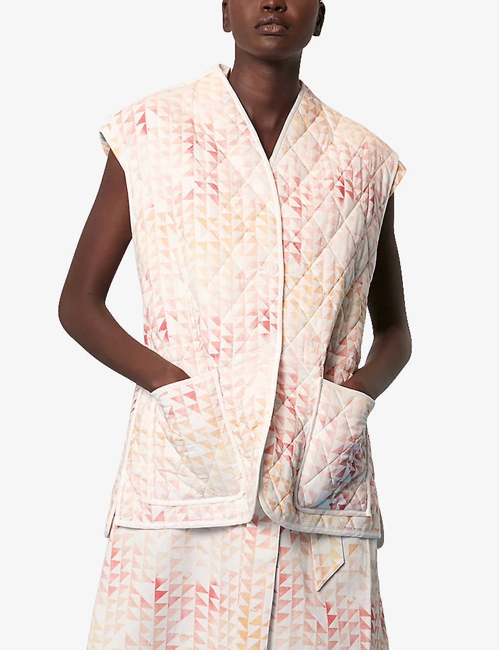 Whistles Hexagon-print Cotton Gilet 3 Whistles Hexagon-print Cotton Gilet - Image 3