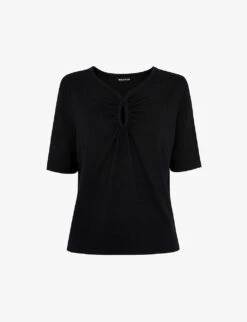 Whistles Kirby Keyhole-detail Jersey T-shirt