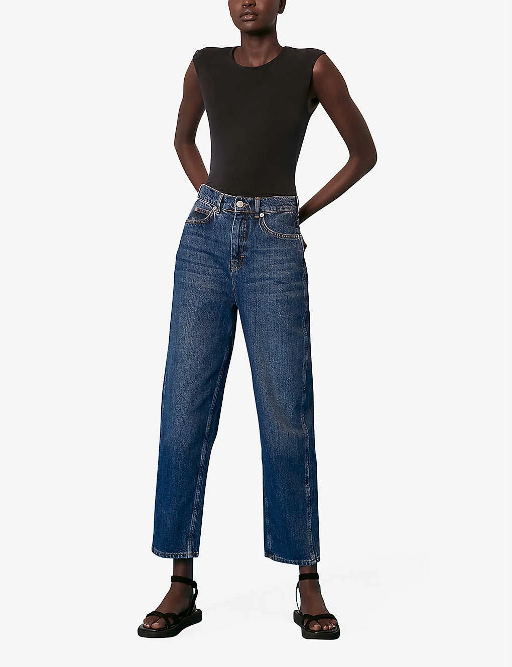 Whistles Keyhole-cutout Slim-fit Stretch-woven Top 2 Whistles Keyhole-cutout Slim-fit Stretch-woven Top - Image 2