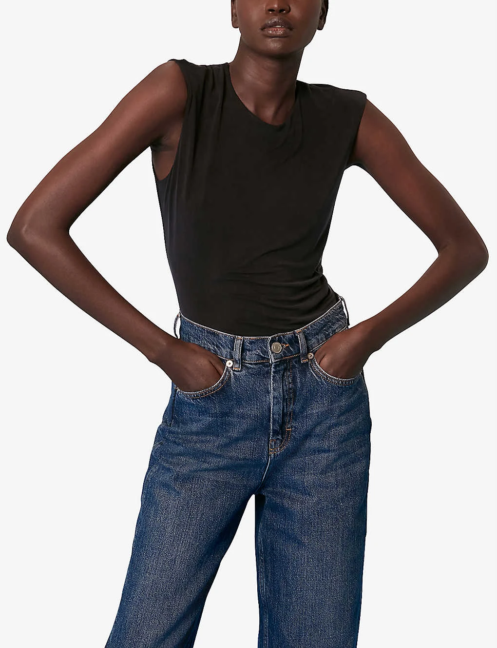 Whistles Keyhole-cutout Slim-fit Stretch-woven Top 3 Whistles Keyhole-cutout Slim-fit Stretch-woven Top - Image 3