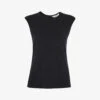 Whistles Keyhole-cutout Slim-fit Stretch-woven Top