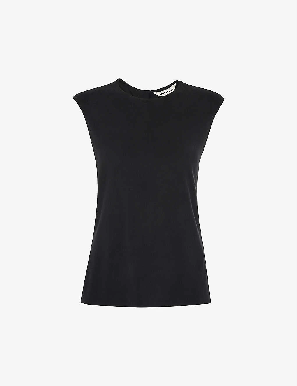 Whistles Keyhole-cutout Slim-fit Stretch-woven Top 1 Whistles Keyhole-cutout Slim-fit Stretch-woven Top