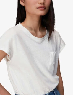 Whistles Ember Cotton-linen Blend T-shirt 8 Whistles Ember Cotton-linen Blend T-shirt -The Fashion Shop R03939569 WHITE ALT02