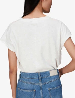 Whistles Ember Cotton-linen Blend T-shirt 9 Whistles Ember Cotton-linen Blend T-shirt -The Fashion Shop R03939569 WHITE ALT03