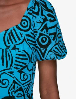 Whistles Starflower Floral-print Puff-sleeved Woven Midi Dress 11 Whistles Starflower Floral-print Puff-sleeved Woven Midi Dress -The Fashion Shop R03941525 MULTICOLOURED ALT05