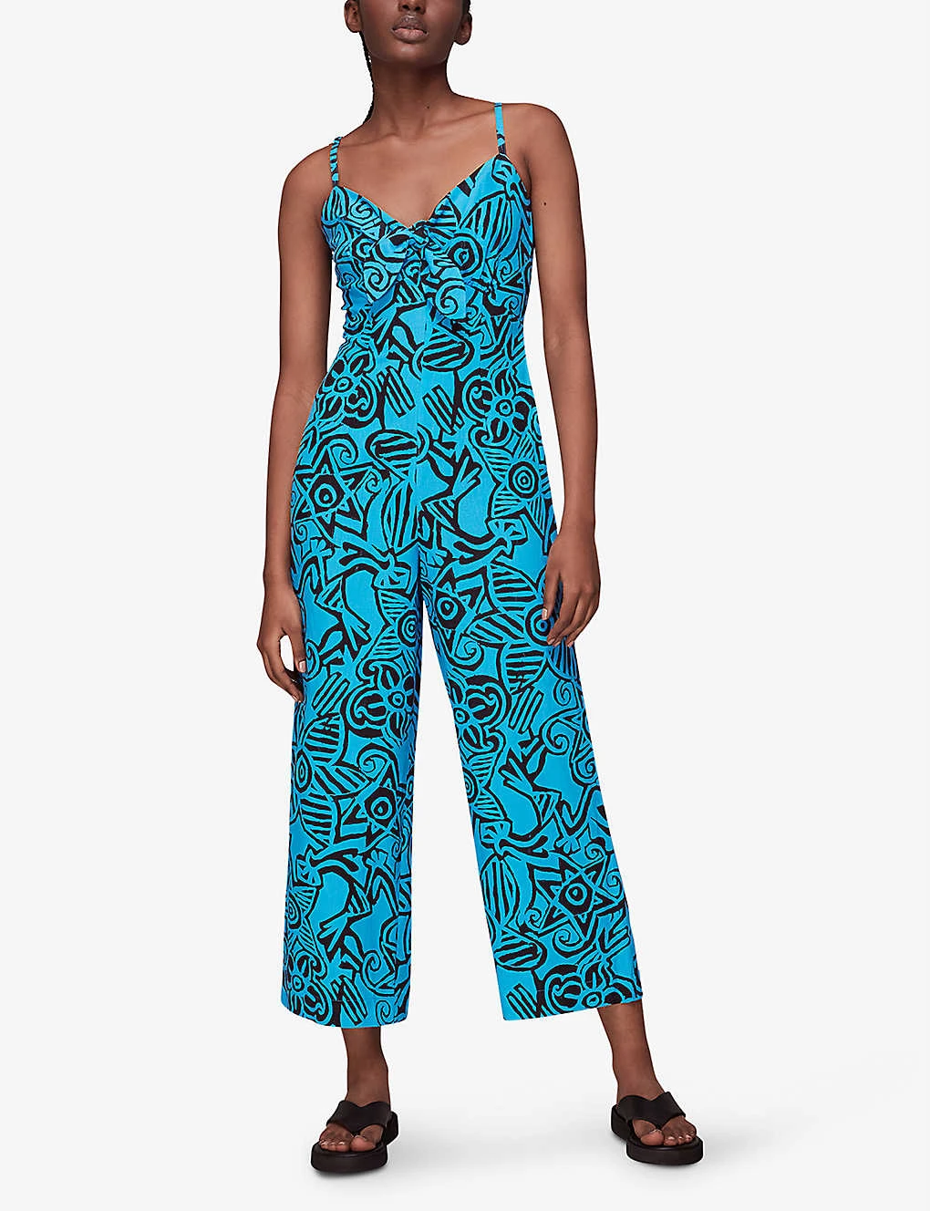 Whistles Starflower Floral-print Tied-front Woven Jumpsuit 2 Whistles Starflower Floral-print Tied-front Woven Jumpsuit - Image 2