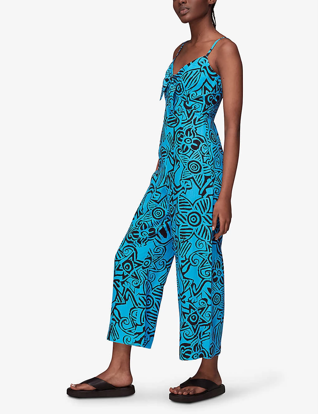 Whistles Starflower Floral-print Tied-front Woven Jumpsuit 3 Whistles Starflower Floral-print Tied-front Woven Jumpsuit - Image 3