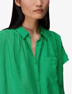 Whistles Nicola Relaxed-fit Crepe Blouse 7 Whistles Nicola Relaxed-fit Crepe Blouse -The Fashion Shop R03941554 GREEN ALT02