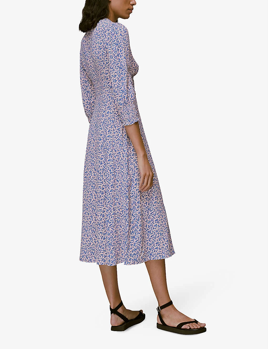 Whistles Floral-print Crepe Midi Dress 4 Whistles Floral-print Crepe Midi Dress - Image 4