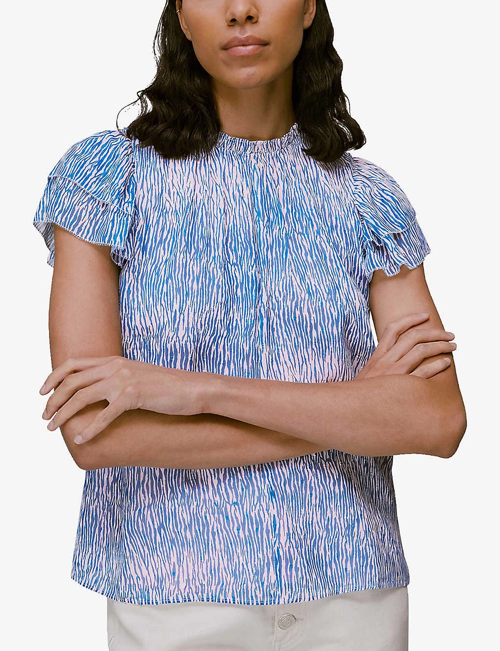 Whistles Dobby Tiger-print Recycled-polyester Blouse 3 Whistles Dobby Tiger-print Recycled-polyester Blouse - Image 3