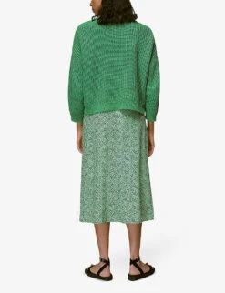 Whistles Ink Leopard-print Woven Midi Skirt -The Fashion Shop R03942768 MULTICOLOURED ALT03