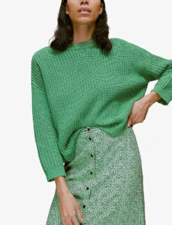 Whistles Ink Leopard-print Woven Midi Skirt -The Fashion Shop R03942768 MULTICOLOURED ALT04