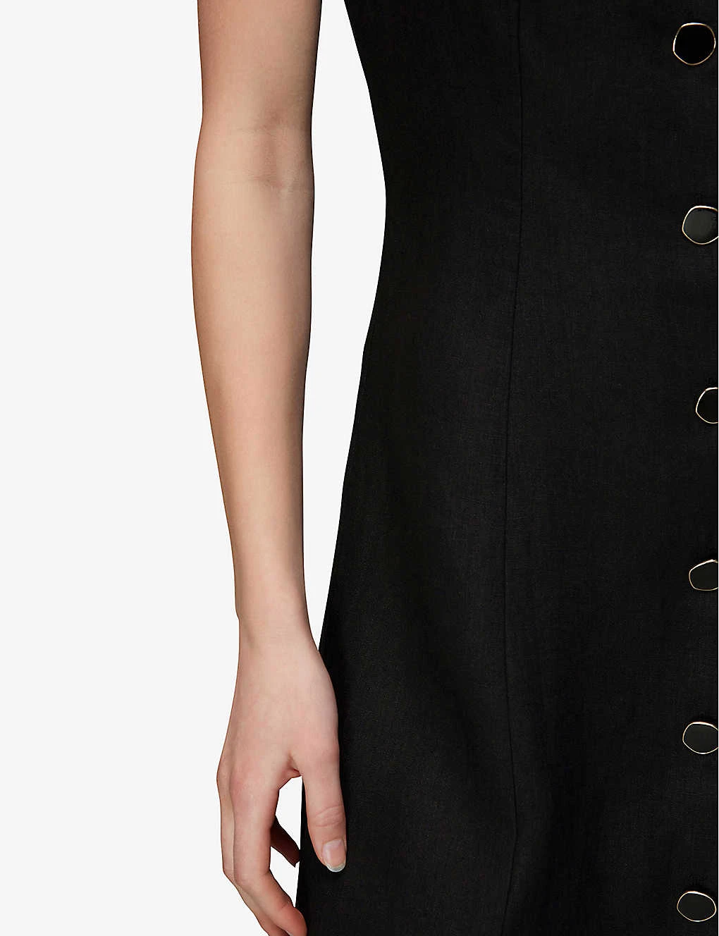 Whistles Ava Spaghetti-strap Buttoned Linen-blend Midi Dress 5 Whistles Ava Spaghetti-strap Buttoned Linen-blend Midi Dress - Image 5